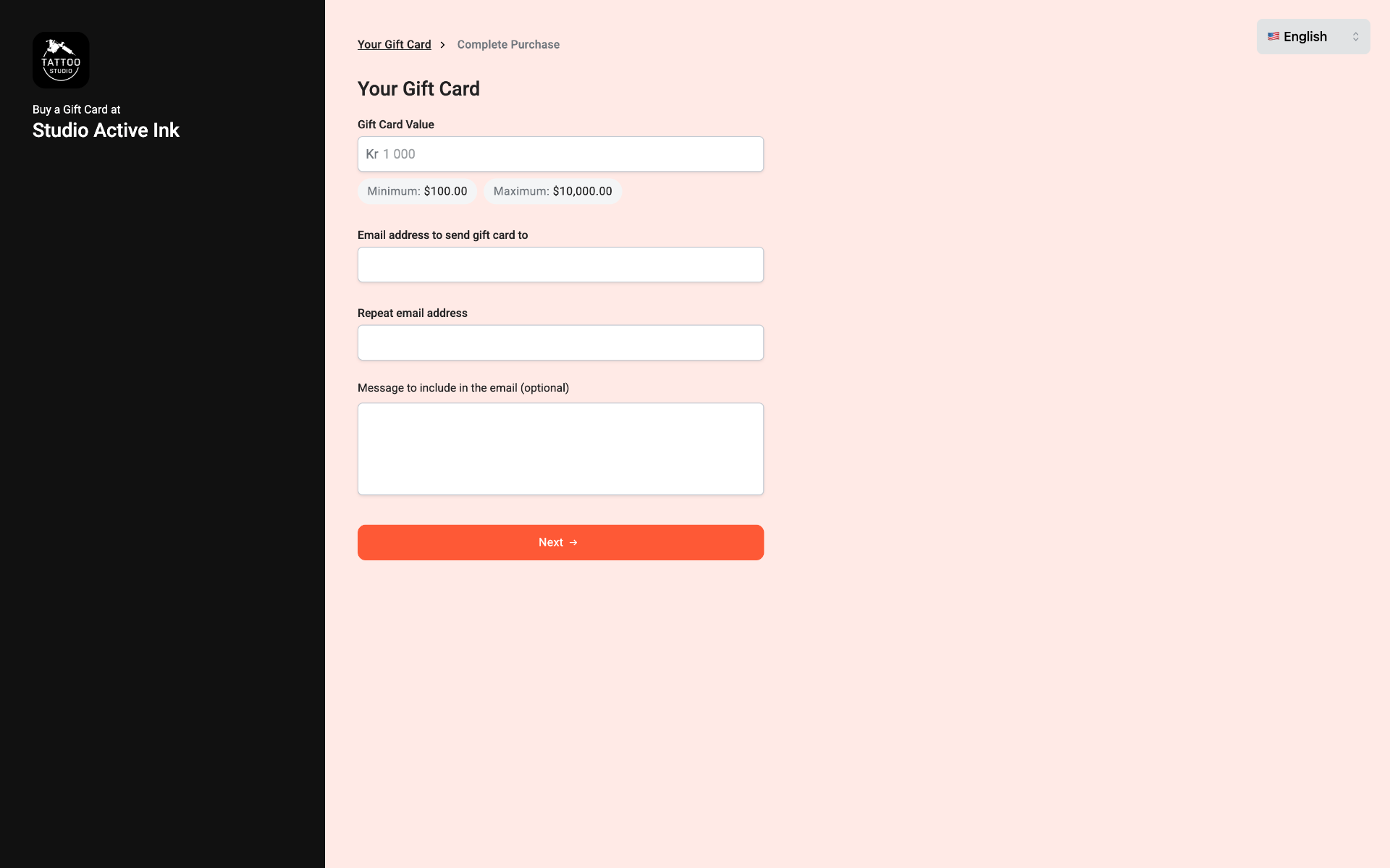 Køb gavekort online i Linework